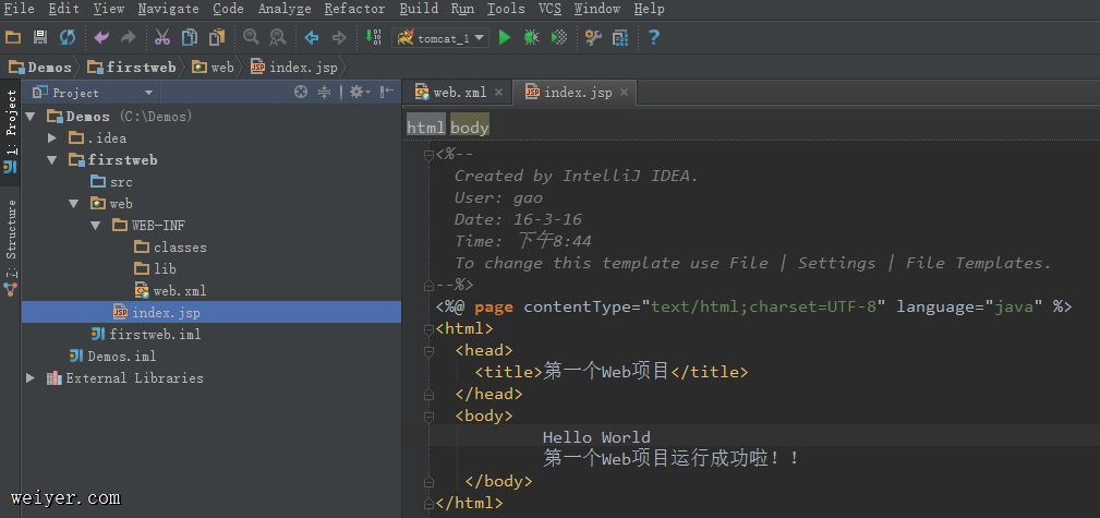IntellijIdea创建Web项目入门(一) IntellijIdea创建Web项目入门(一)